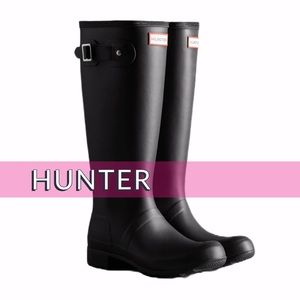 NWT HUNTER Women's Tour Foldable Tall Black Boots 7